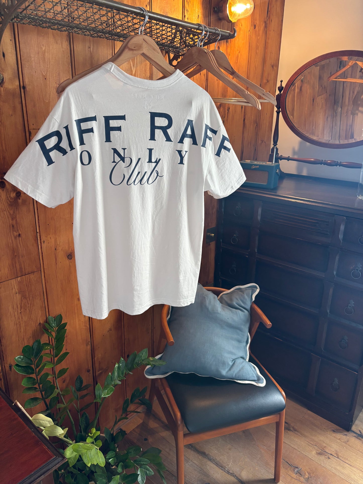 Off white Oversized organic bold Riff Raff Only club print