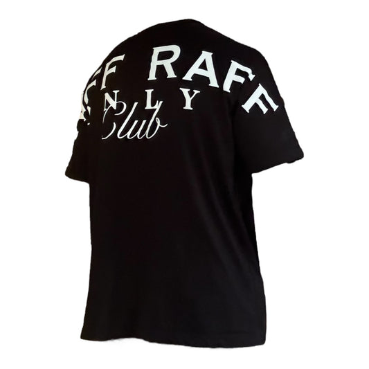 Black Oversized organic Riff Raff Only club bold print T-shirt
