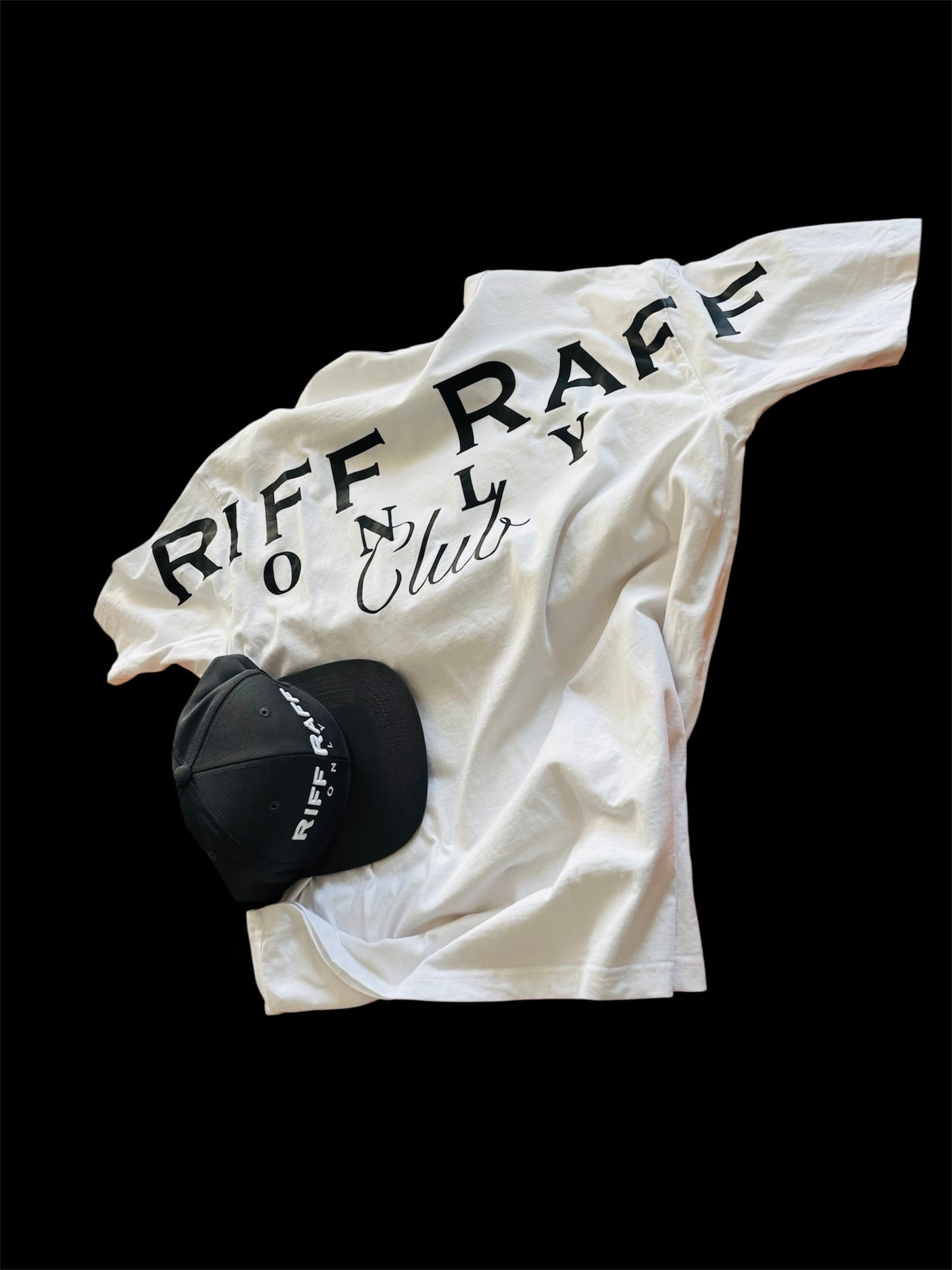 White Oversized organic Riff Raff Only club T-shirt