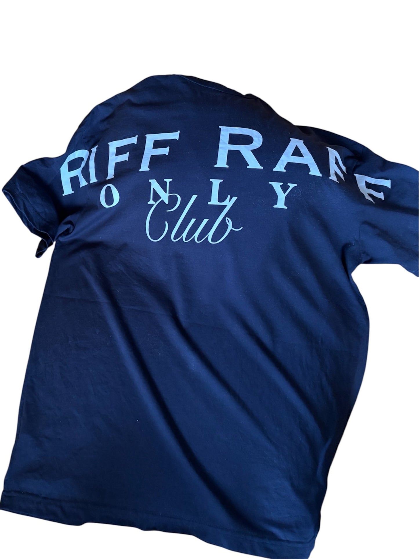 Blue Oversized organic Riff Raff Only club T-shirt with bold white print